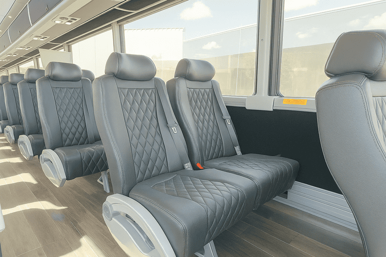 interior of Bus Rental Company Doral charter bus