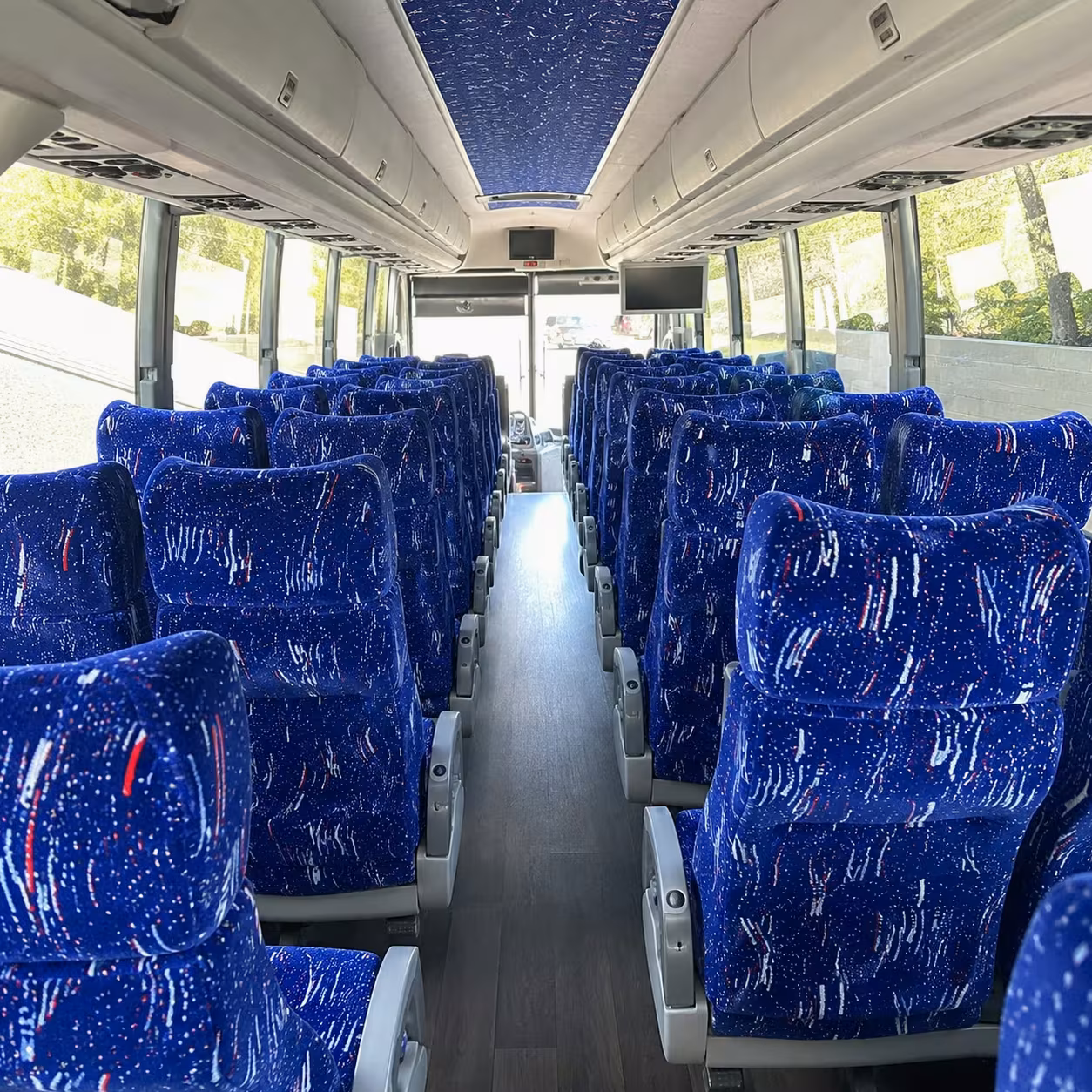 56 passenger charter bus interior